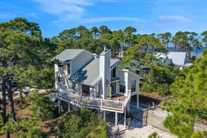 Exterior - Pet Friendly Beachside Home with Community Pool & Bay Views ~ Swell Life (Cape San Blas)