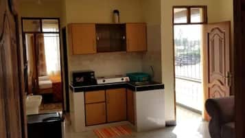 Mini-fridge, microwave