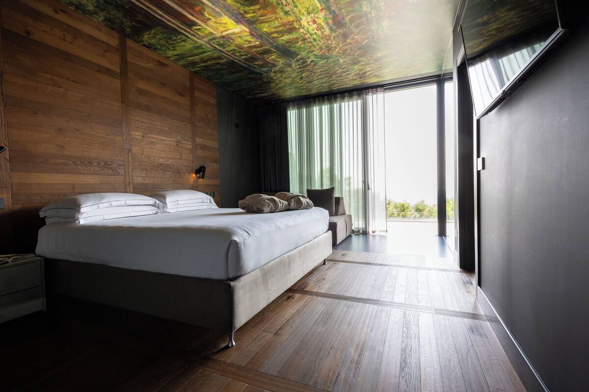 JUNIOR SUITE VERTICAL SHOWER WITH SPA ACCESS | ミニバー、セーフティボックス (室内)、デスク、ノートパソコン用作業スペース