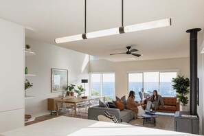 TV, fireplace, offices