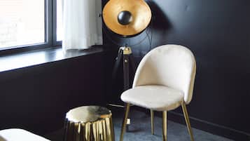 In-room safe, desk, laptop workspace, blackout curtains