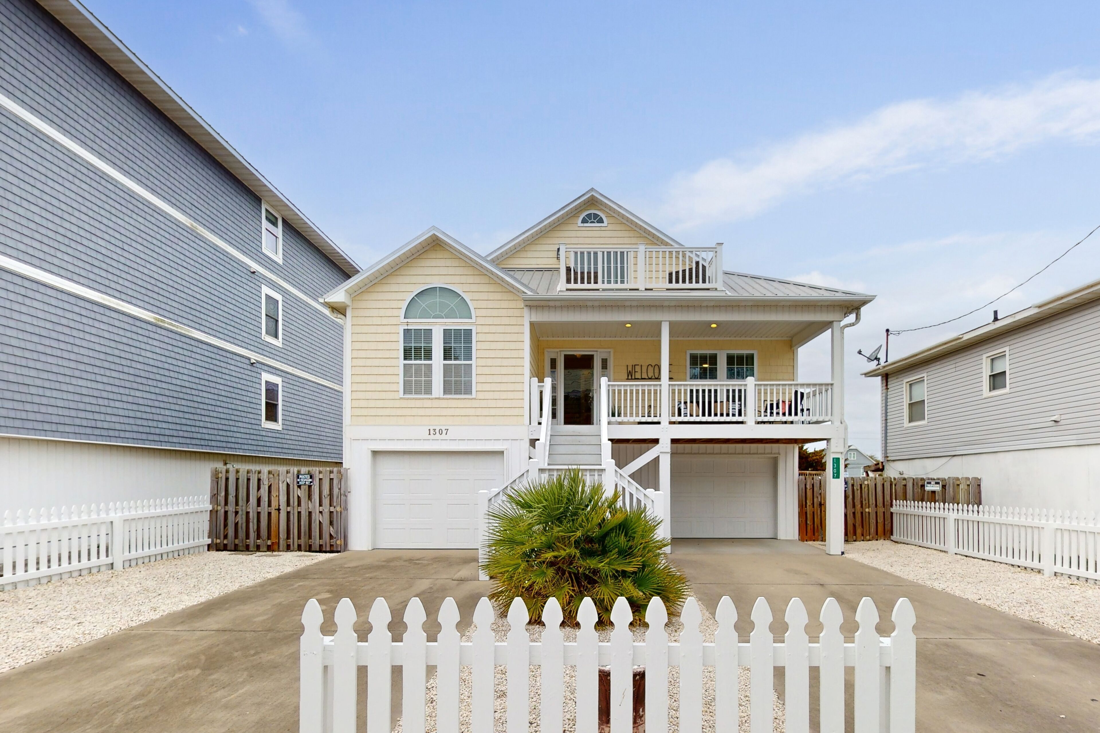 Stunning 2nd-row home steps from beach - ocean-view decks, AC, walk to boardwalk