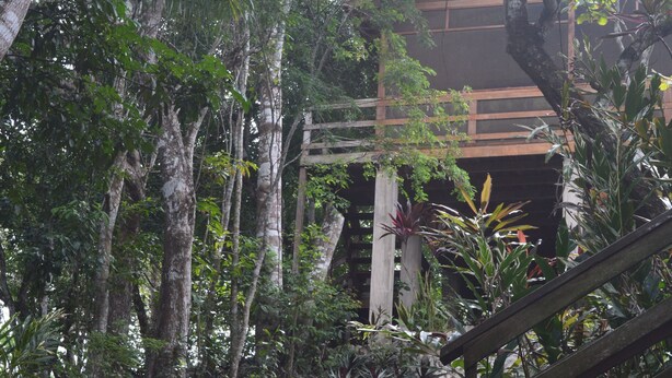 Rumah Pohon Premium, 2 Tempat Tidur Queen, dapur kecil, pemandangan bukit | Meja kerja, ruang kerja ramah laptop, dan tirai kedap cahaya