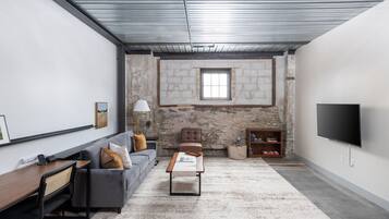 Smart TV, foosball, books