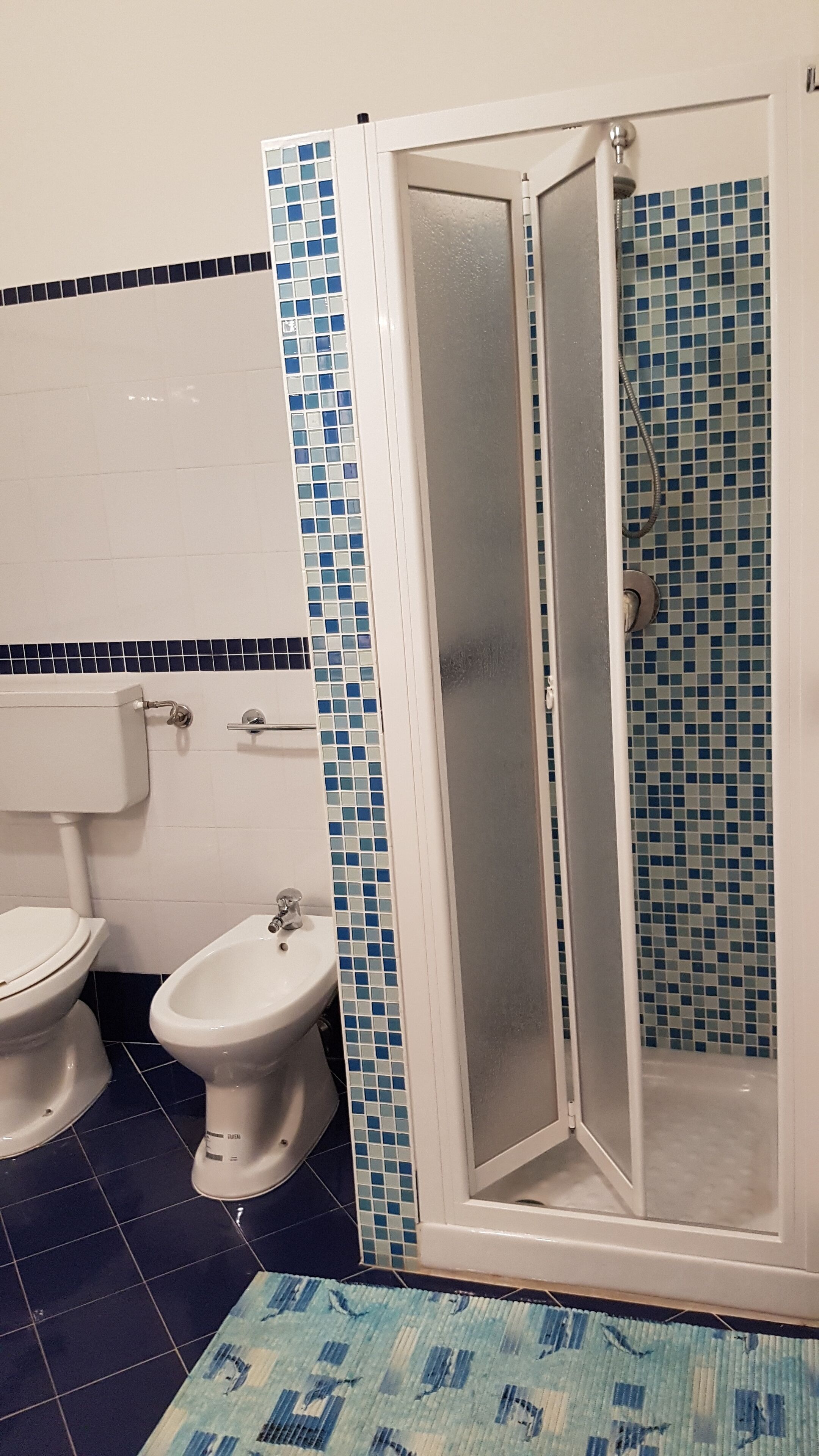 Tina, secadora de cabello, toallas, jabón 