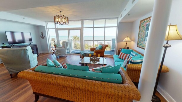 Condo, 5 Bedrooms | Living room - Ocean Blue 301 by Coastline Resorts (Myrtle Beach)