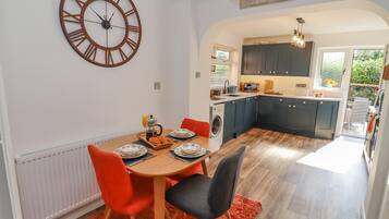Fridge, dishwasher, electric kettle, toaster