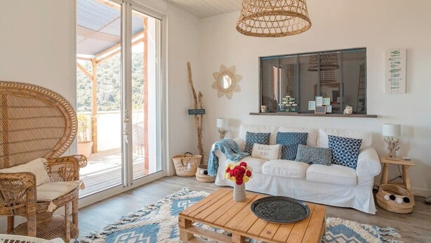 Living area - Charming house with sea view in Bormes (Bormes-les-Mimosas)