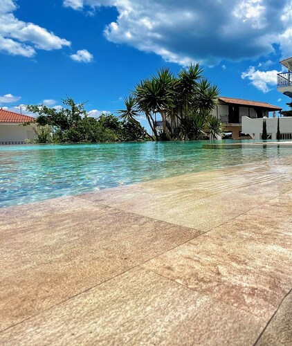 Portoheli Villa Downtown, Pool & Port view