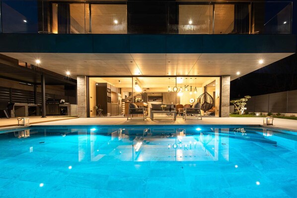 An infinity pool, a heated pool