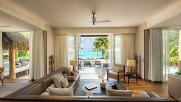 Villa de lujo, 4 habitaciones, alberca privada, junto a la playa (Teremoana Residence) | Ropa de cama de alta calidad, edredón y camas con pillow-top