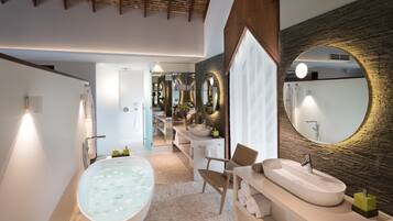 Teremoana Residence | Bathroom | Separate bathtub and shower, deep-soaking bathtub