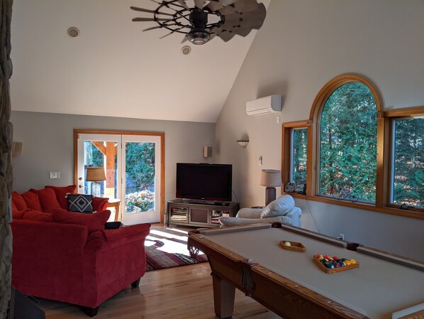 Smart TV, caminetto, videogiochi, lettore DVD