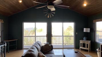 Smart TV, fireplace, ping pong, books