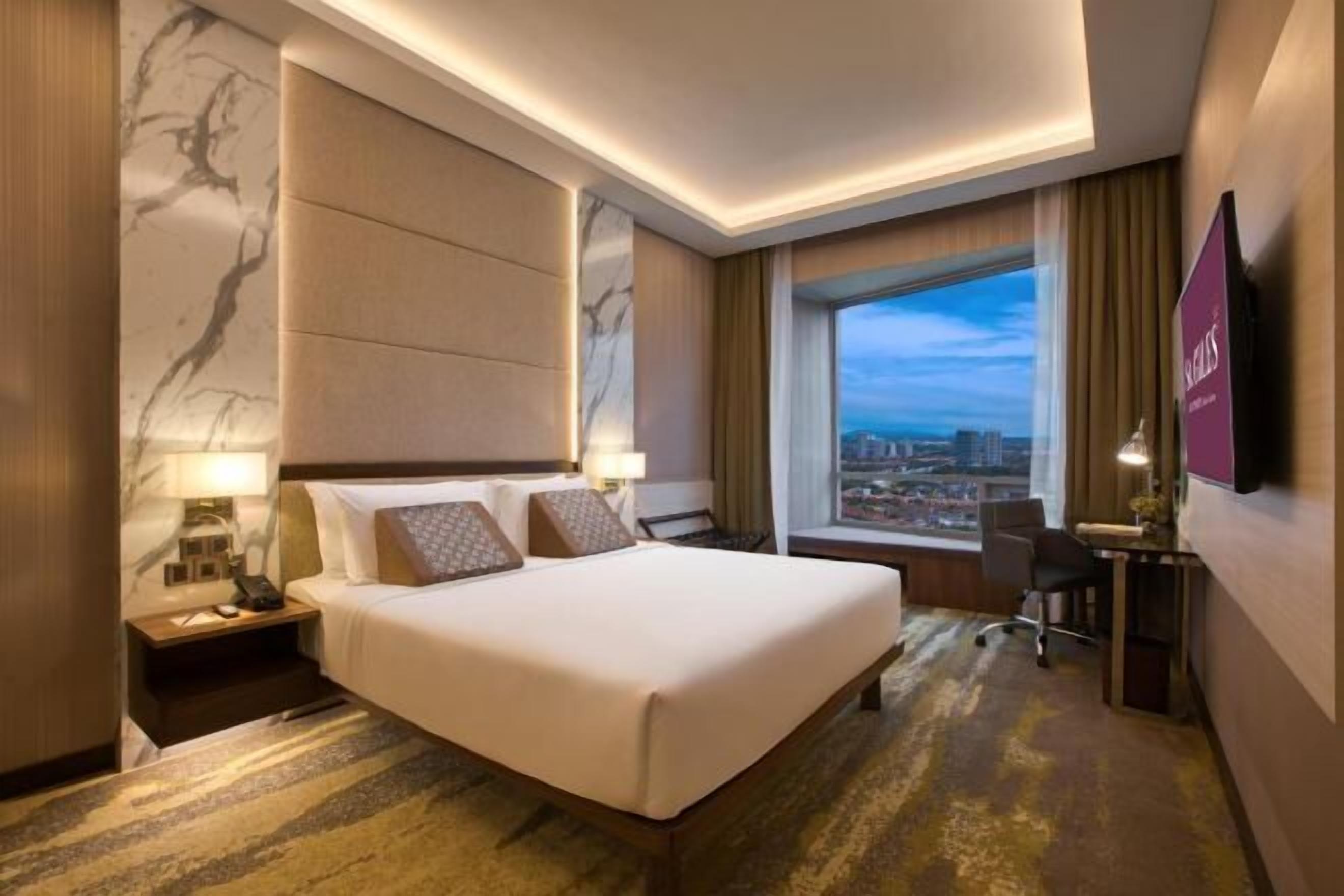 In-room safe, desk, laptop workspace, blackout curtains