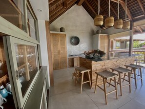 Luxury Villa, Ocean View | Private kitchen | Fridge