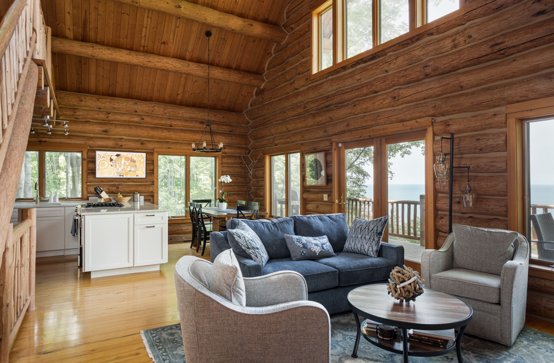 Modern Log Cabin on 11 Acres - Hot Tub - Lake Michigan Views