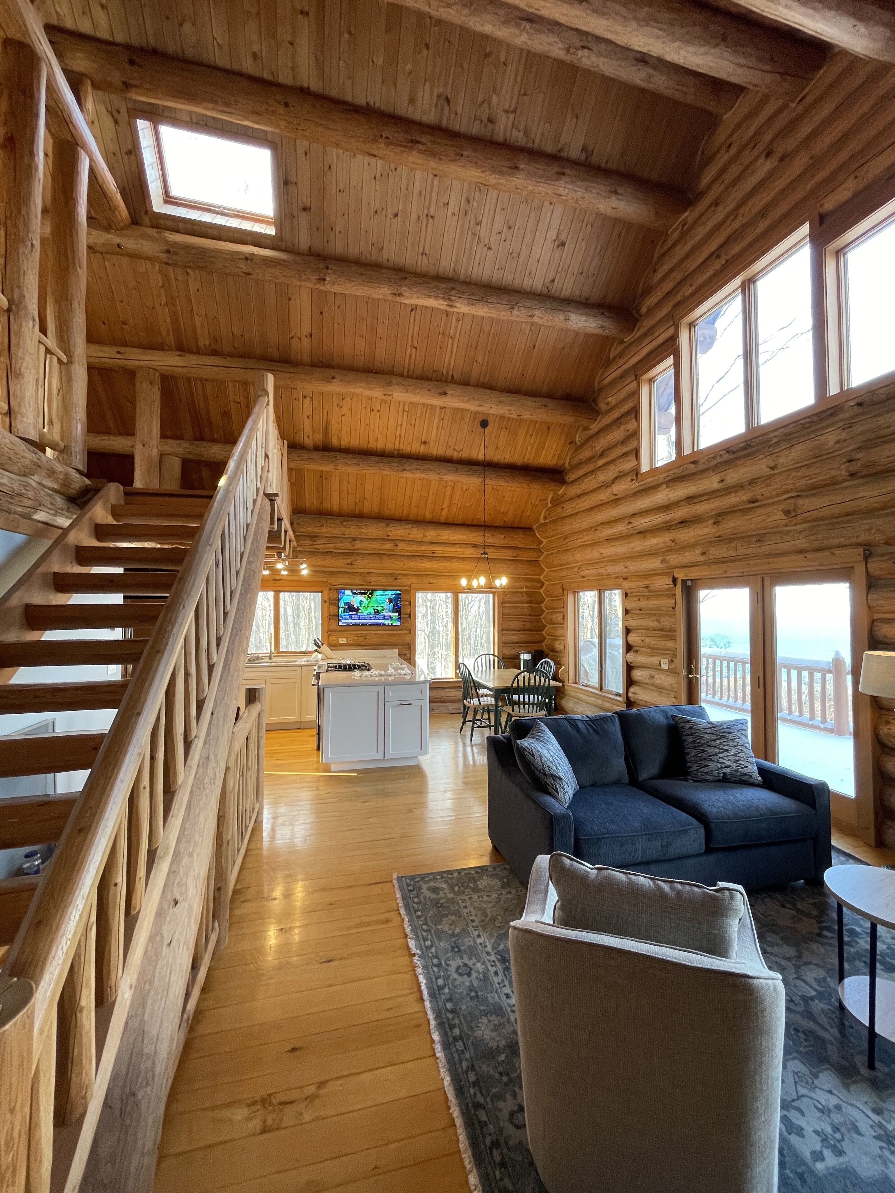 Smart TV, fireplace, video games, DVD player