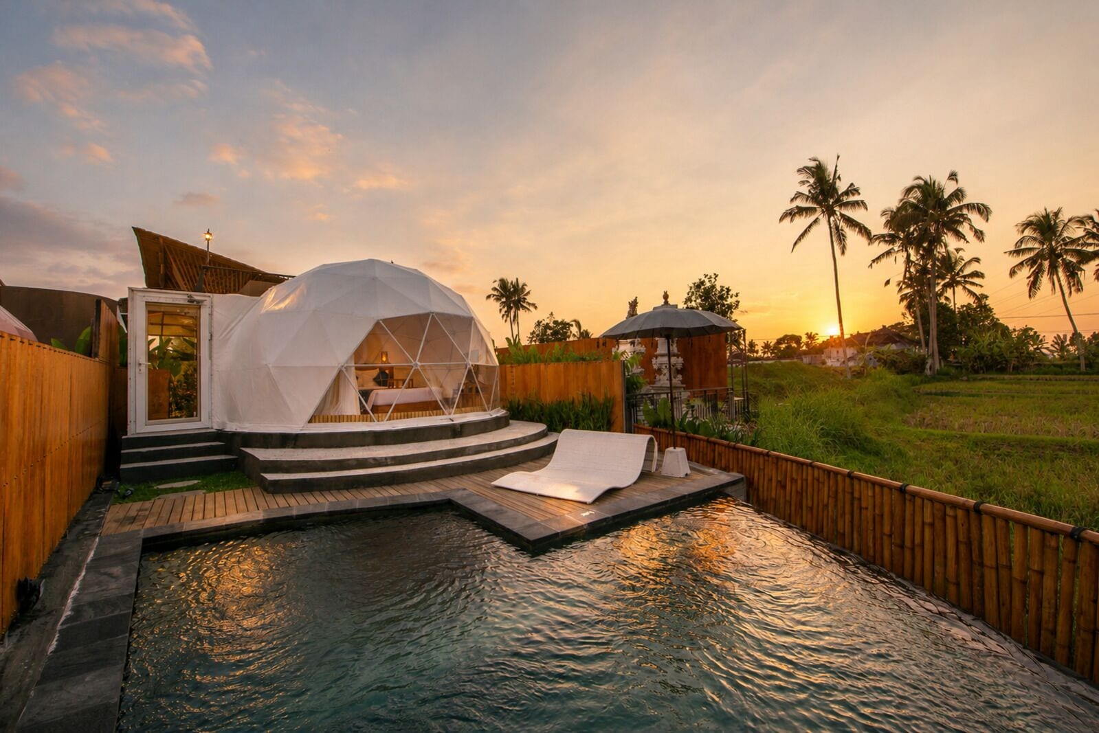 Luxury-Zelt, 1 Schlafzimmer, eigener Pool, Poolblick