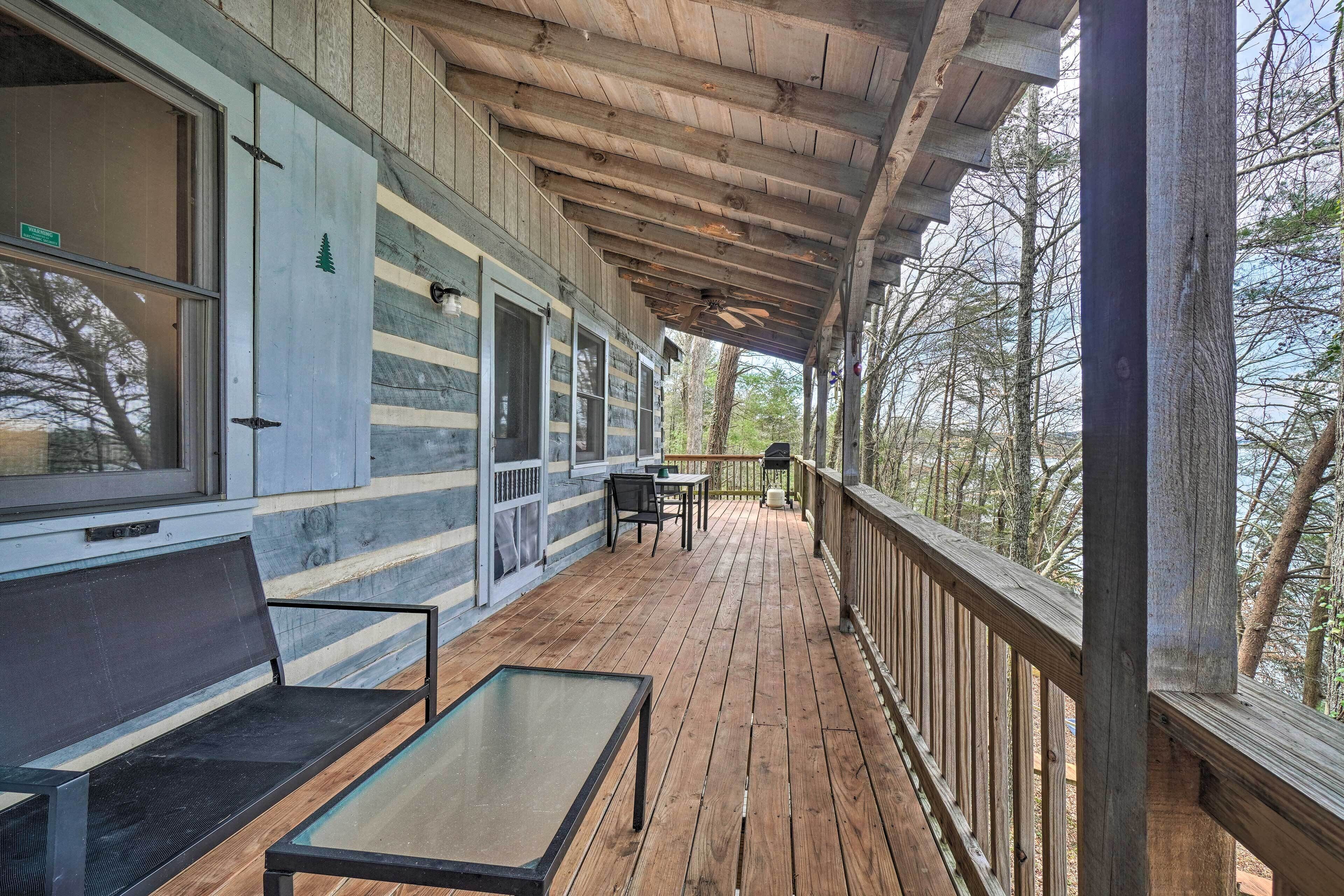 Lakefront Cabin w/ Boat Dock & Sunset Views!