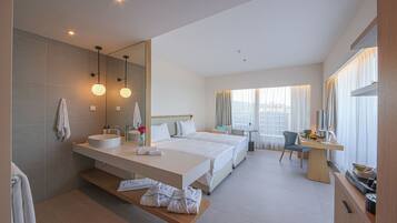 Hypo-allergenic bedding, minibar, desk, soundproofing