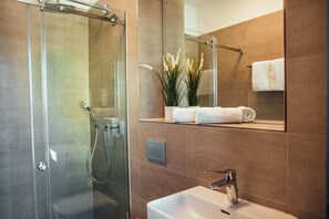 Shower, rainfall showerhead, hair dryer