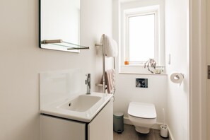 Ducha, secador de pelo y toallas