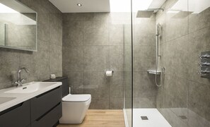 Dusche, Haartrockner, Handtücher