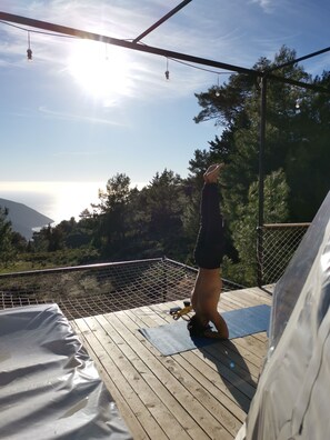 Honeymoon Double or Twin Room | Terrace/patio - Türkdomes Glamping (Fethiye)
