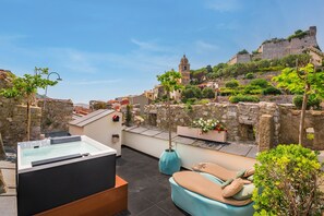 Villa Elite, baño en la habitación (Capitolare Suite Tower) | Terraza o patio