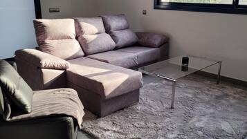 Una televisión, una chimenea