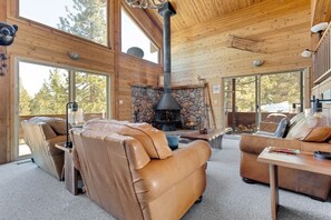 House, 3 Bedrooms | Living room | Smart TV, streaming services - Centrally Located and Dog Friendly! - Home #36 by Bear Valley Vacation Rentals (Arnold)