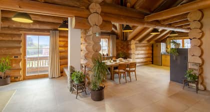 Beautiful wooden house with mountain views