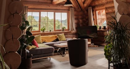 Beautiful wooden house with mountain views