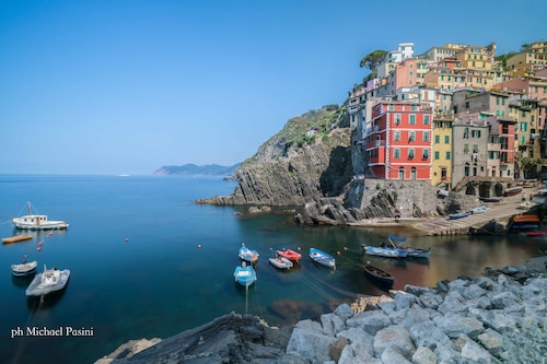 Apartment has a balcony which overlooks main street of Riomaggiore  Cinque Terre