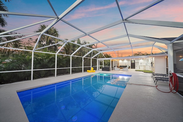 A heated pool