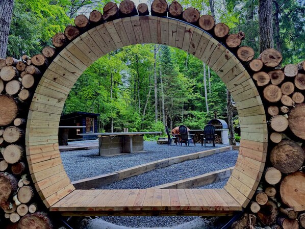 Terrace/patio - Riverside|Sauna|Hot tub|Pizza Oven|Dog-Friendly (Intervale)