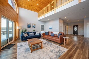 Smart TV, fireplace, video games, DVD player