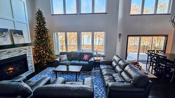 Smart-TV, Kamin, Tischfußball, Stereoanlage