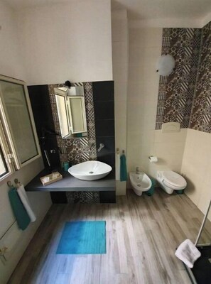 Dusche, Haartrockner, Bidet, Handtücher