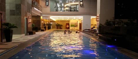 Indoor pool, a heated pool
