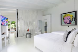 Egyptian cotton sheets, premium bedding, down duvets, minibar