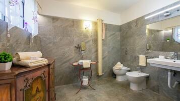 Standard Villa, Multiple Bedrooms, Mountainside (Charming Villa I Tre Archi) | Bathroom | Separate tub and shower, hair dryer, bidet, towels