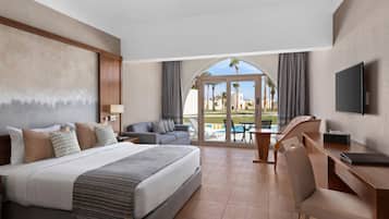 Minibar con artículos gratuitos, escritorio y cunas gratuitas