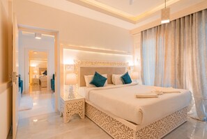 프레지덴셜 스위트, 킹사이즈침대 1개, 바다 전망 (1BHK) | 1 개의 침실, 무료 WiFi, 침대 시트