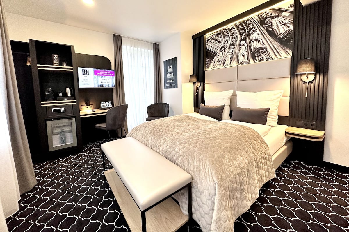 1 slaapkamer, luxe beddengoed, een kluis op de kamer