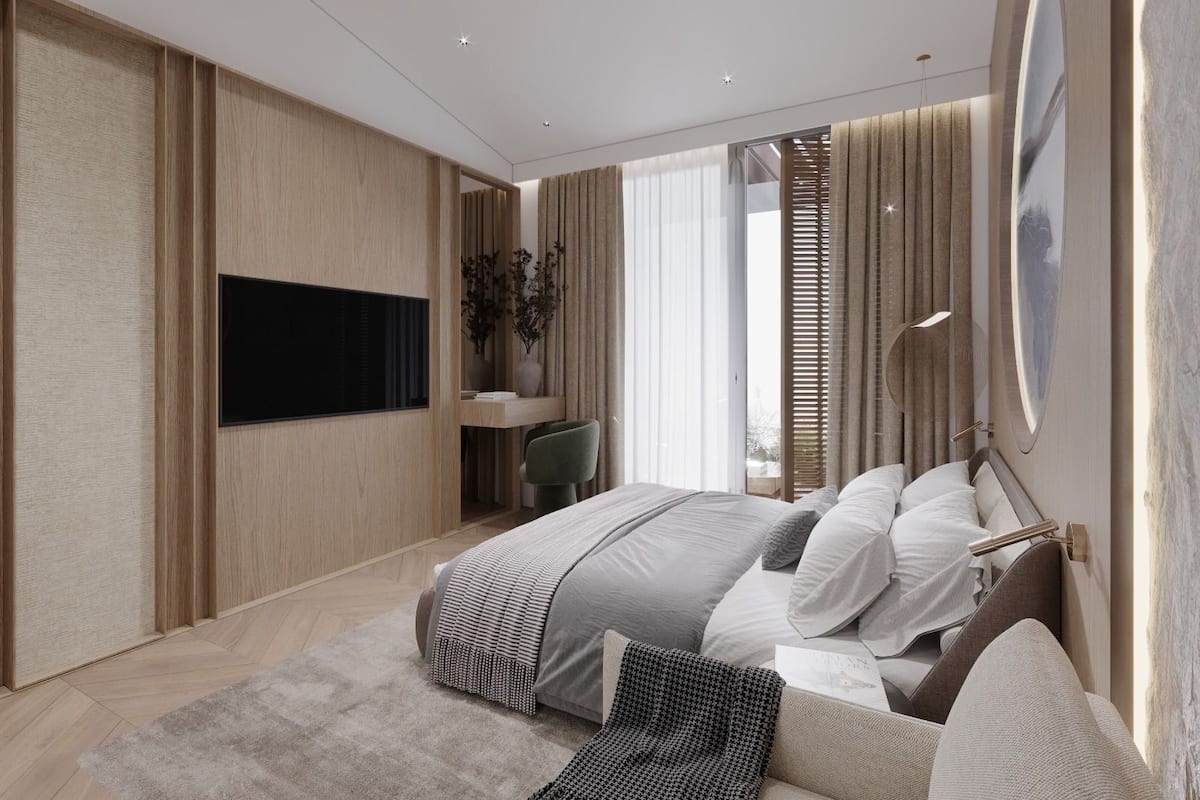 Executive-studio, merinäköala | Tallelokero huoneessa, työpöytä