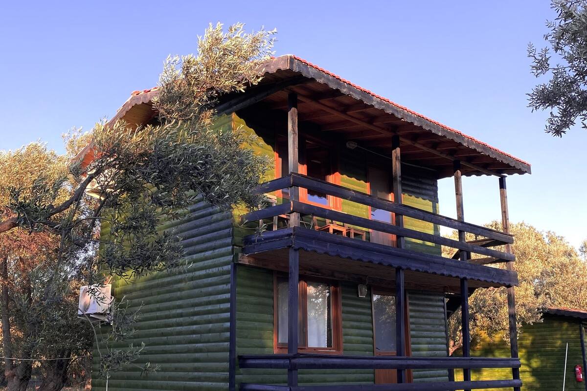 Comfort-Bungalow, 1 Doppelbett, Gartenblick, zum Garten hin | 1 Schlafzimmer, Bettwäsche aus ägyptischer Baumwolle