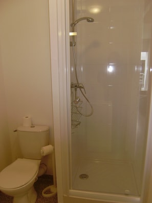 Douche, sĂšche-cheveux, papier toilette