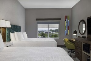 Habitación, 2 camas de matrimonio, frigorífico y microondas